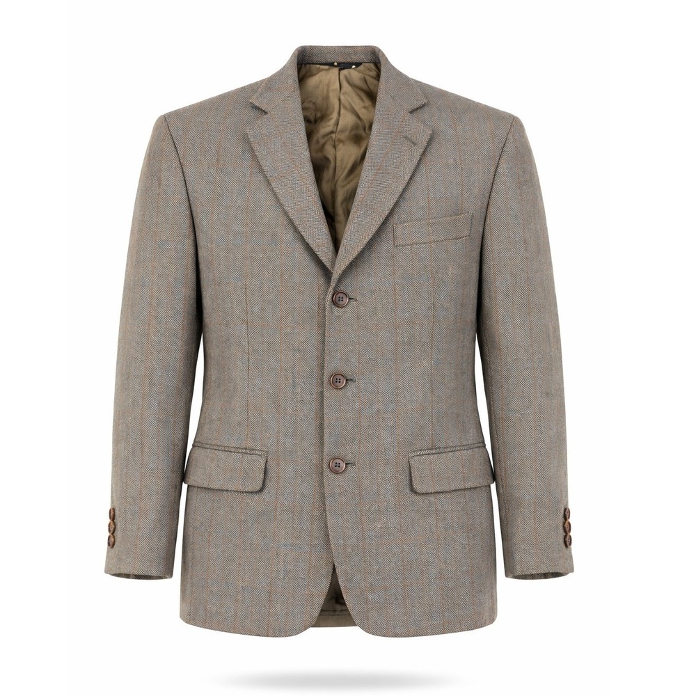 Bill Blass May Company Wool Tweed‎ Blazer Sport Coat Brown Vintage Mens